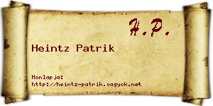 Heintz Patrik névjegykártya